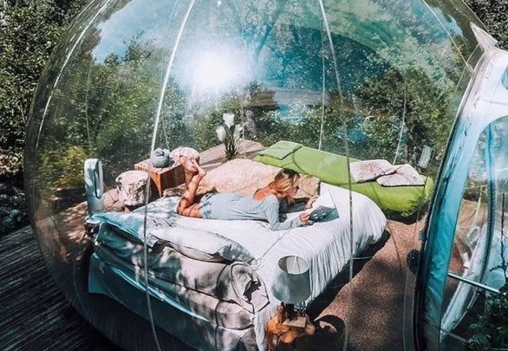 living in a bubble tent